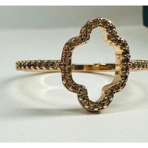 Rotse GOLD Morganite & Topaz CUT OUT Unique Ring Size 10